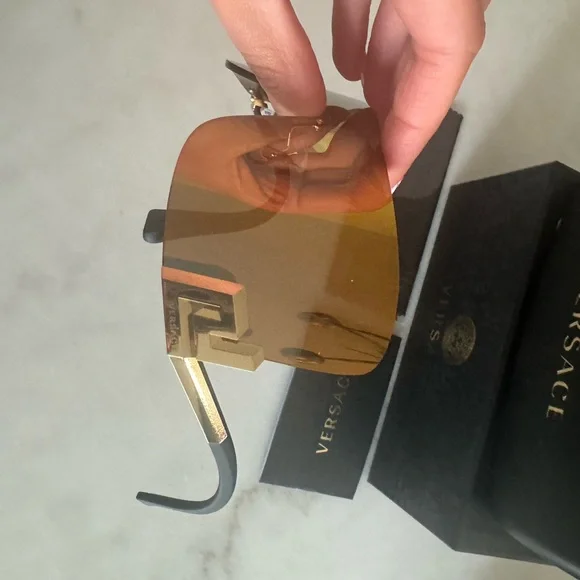 New Versace Gold Shield Sunglasses Sunglasses